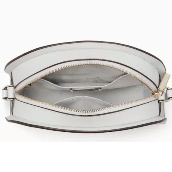 Kate Spade Perry Saffiano Leather Dome Crossbody Stone Path Gray NWT - Picture 4 of 8